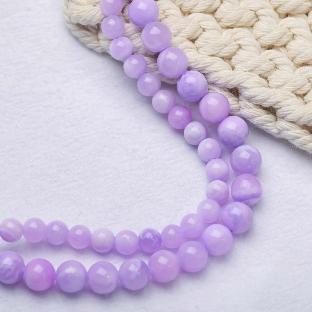 8mm Purple Persian Jade Round Beads DIY Jewelry Making - Picture 3 of 3